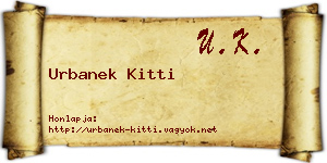 Urbanek Kitti névjegykártya